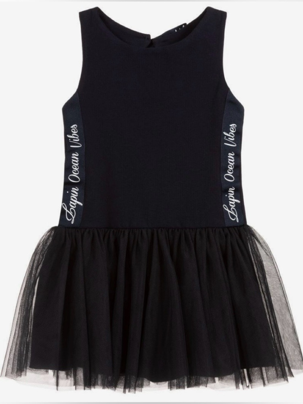 Lapin House Kids Girls Tulle Bow Dress, Navy, 8Y